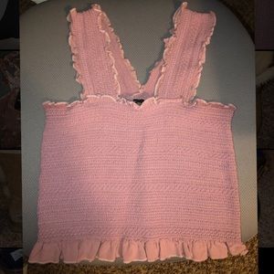 Mauve/pink stretchy crop top- size small
